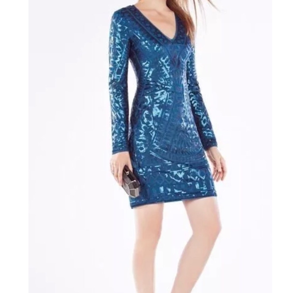 MORRIS MOSAIC TILE SEQUINED BODYCON MINI DRESS